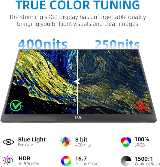 15.6 400NITS Portable Monitor - Smart Gizmo Tech