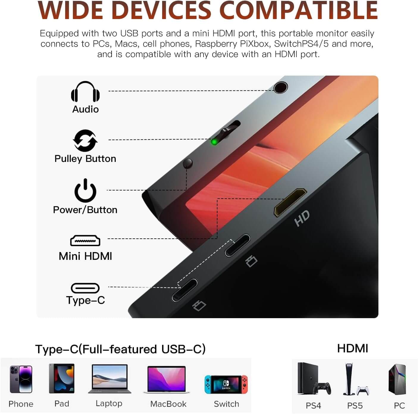 16 inch 1080P Portable Monitor - Smart Gizmo Tech