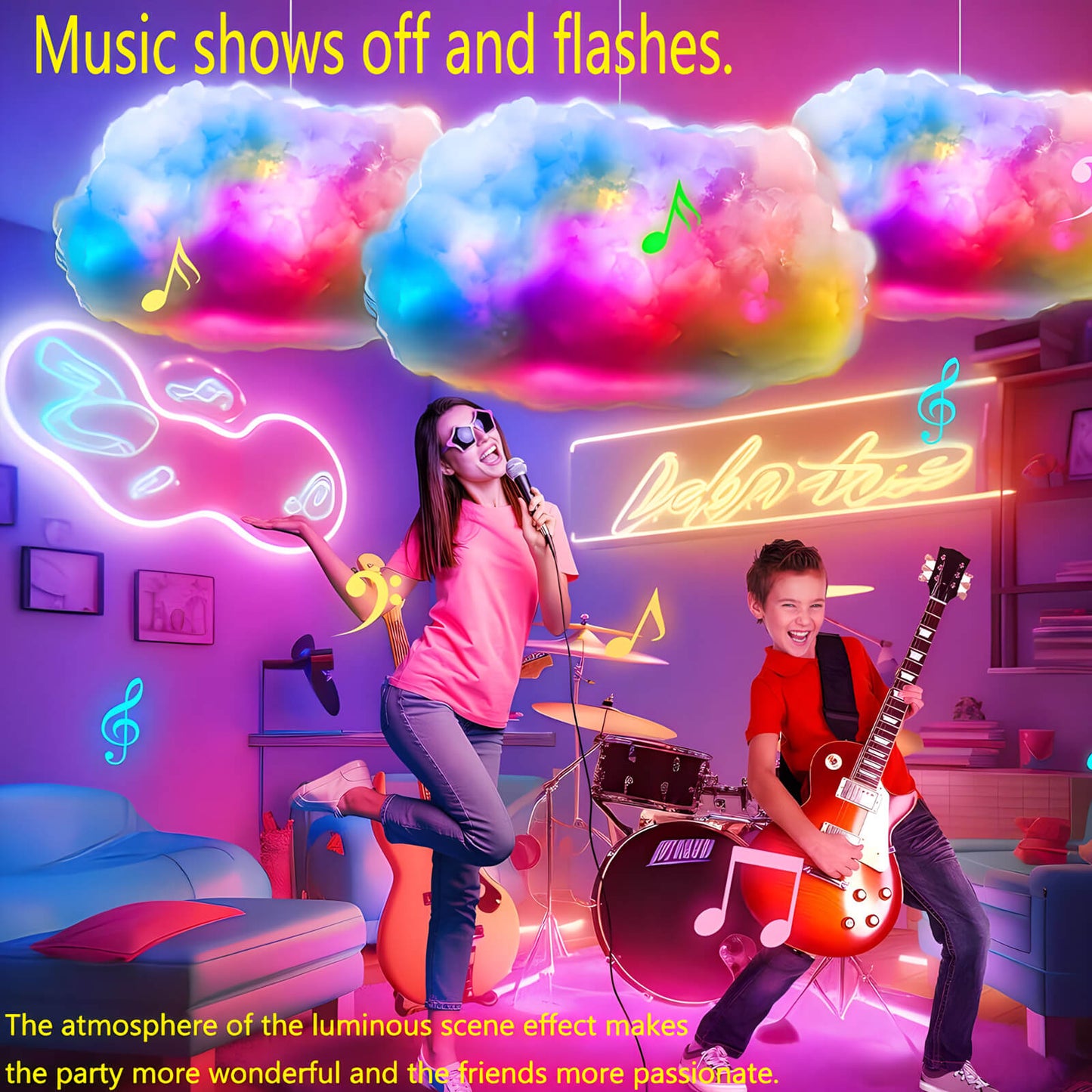 3D Big Cloud lightning Light Kit