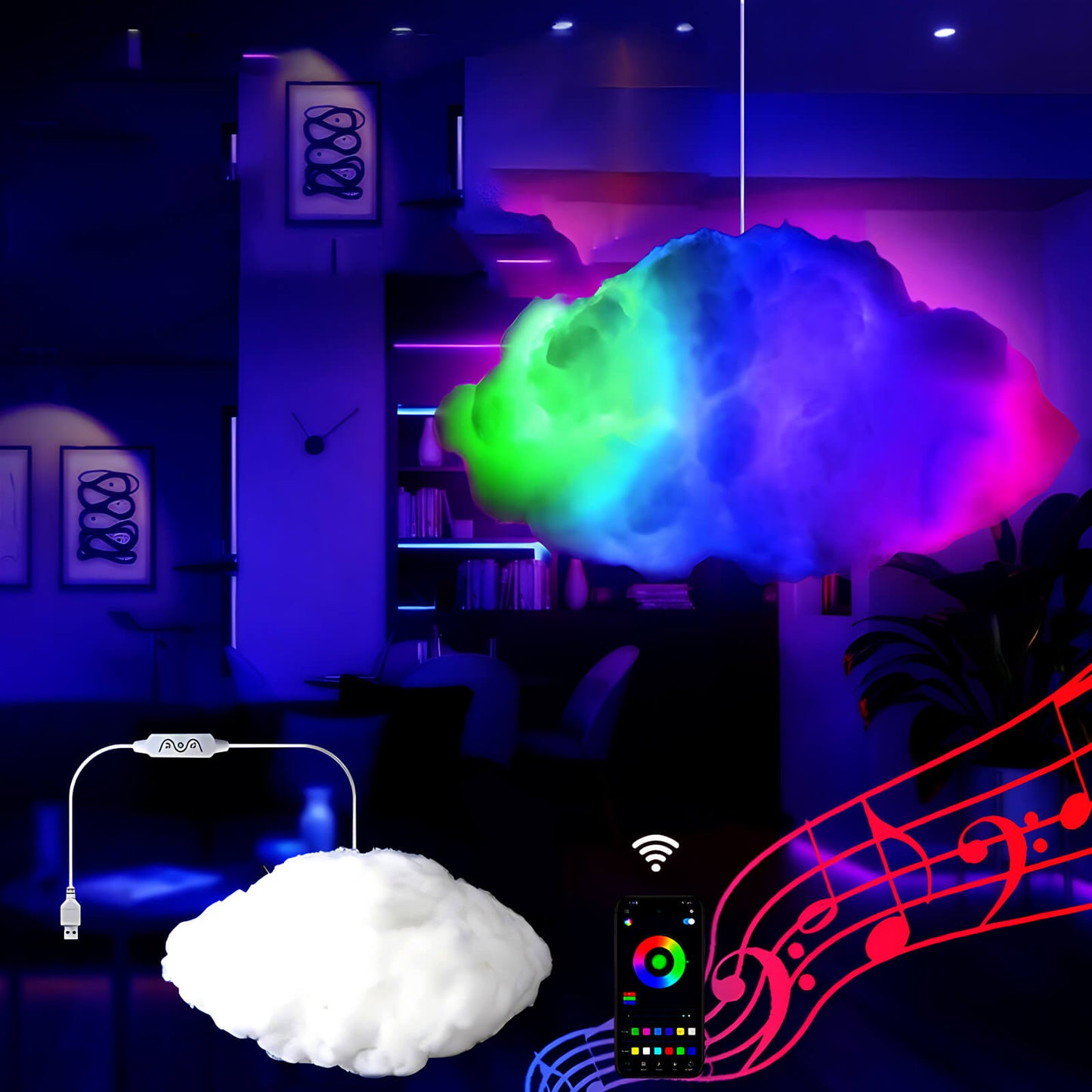 3D Big Cloud lightning Light Kit