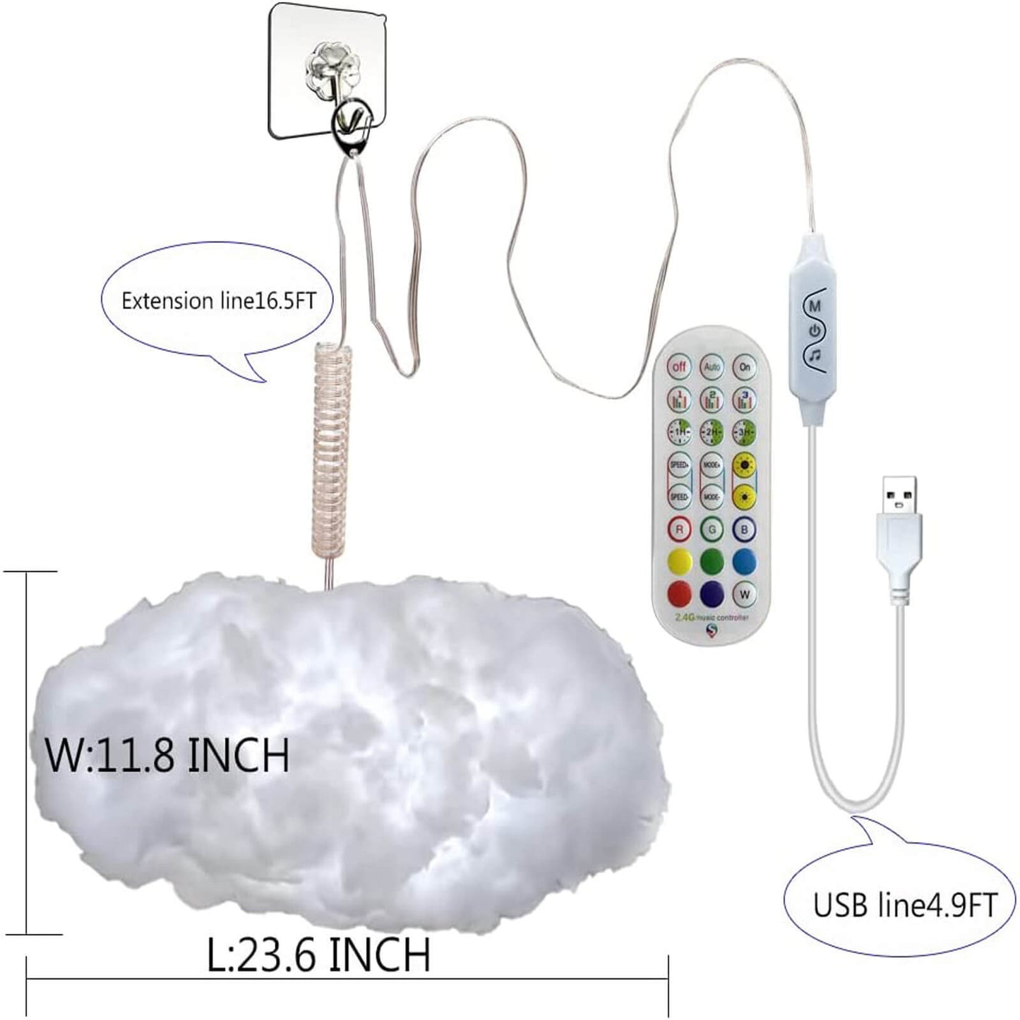 3D Big Cloud lightning Light Kit