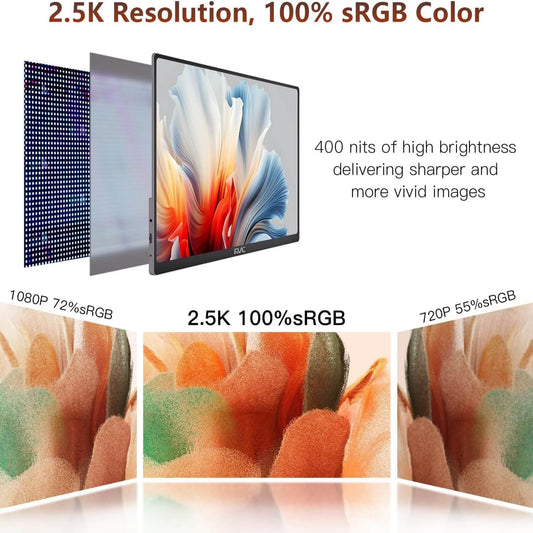 16"" QHD 144hz 2.5K Portable Monitor - Smart Gizmo Tech